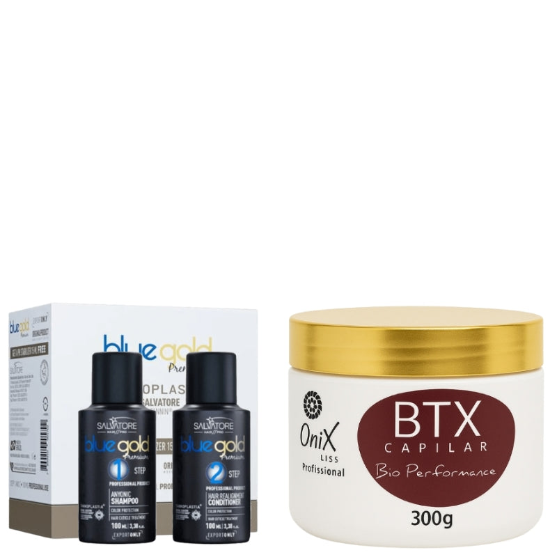 Kit Lissage Au Tanin Bleu Gold + Btx Onix Liss