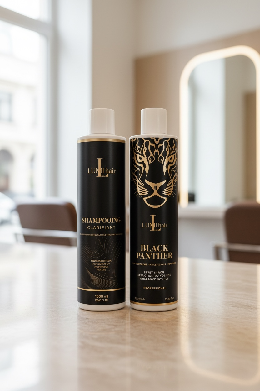 Lissage Brésilien & Indien LUMI hair Paris – Protéine de Soie & Huile d'Amla| Kit Black Panther + Shampooing