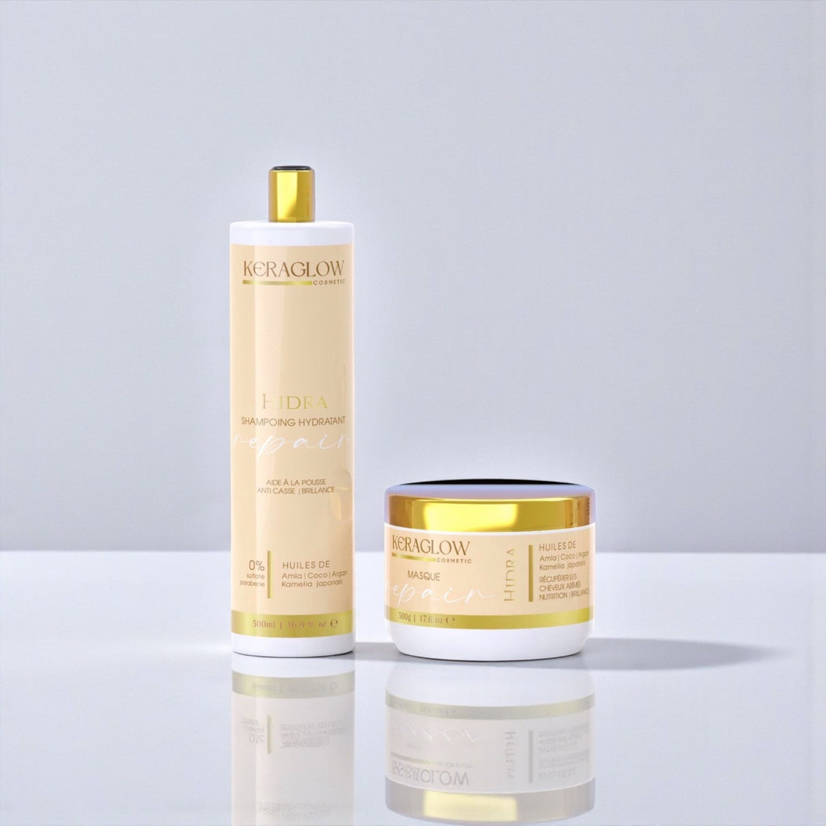 Kit Repair Keraglow – Shampoing & Masque Sans Sulfate| Entretien Lissage