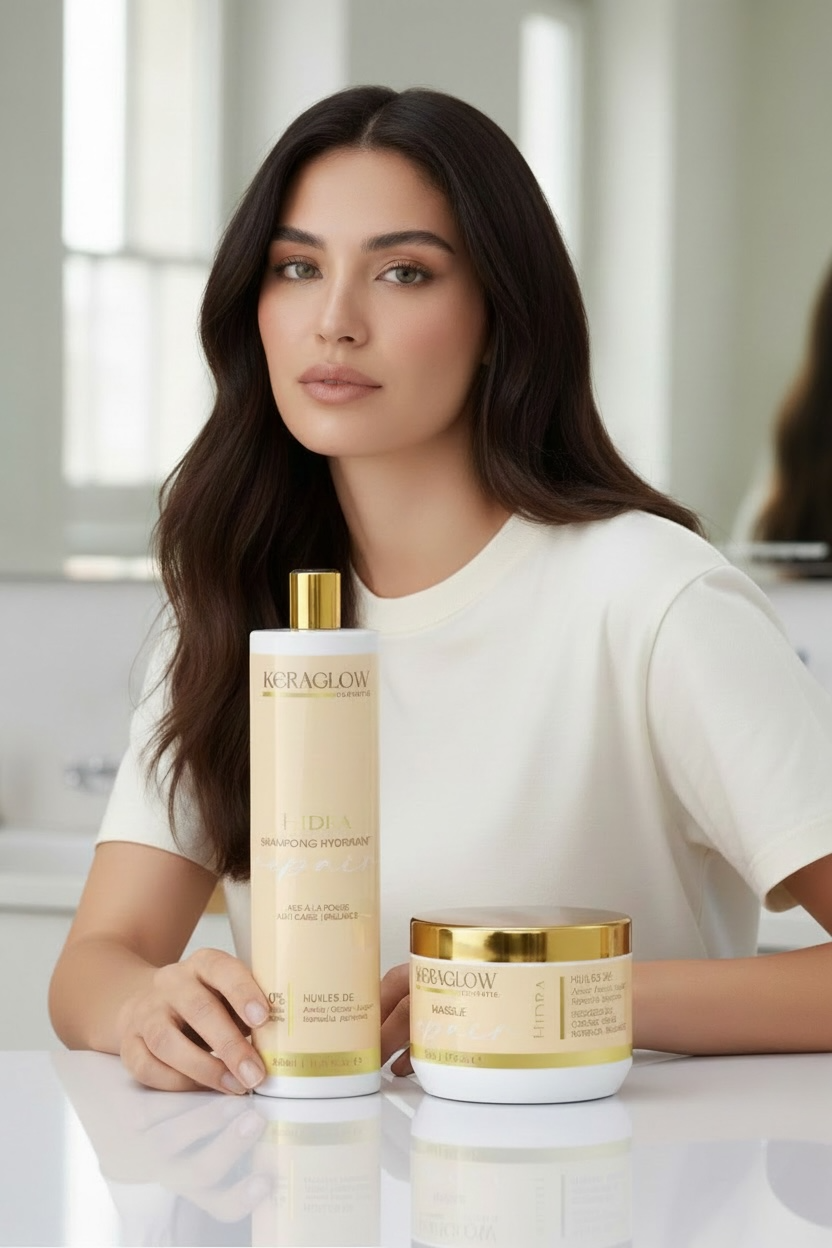 Kit Repair Keraglow – Shampoing & Masque Sans Sulfate| Entretien Lissage