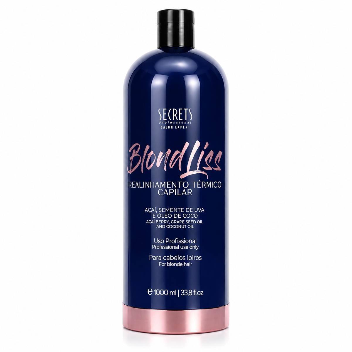 Blond Liss Secrets Professional – Lissage Thermique Anti-Jaunissement| Cheveux Blonds, Mèches & Décolorés 1000 ml