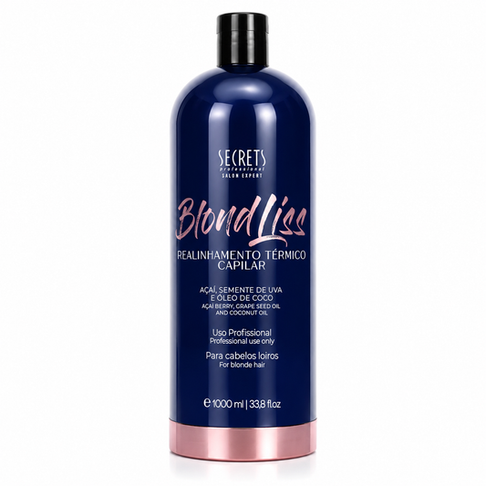 Blond Liss Secrets Professional – Lissage Thermique Anti-Jaunissement| Cheveux Blonds, Mèches & Décolorés 1000 ml