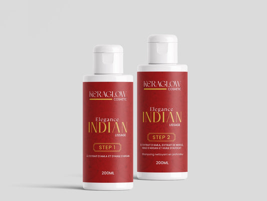 Lissage indien KERAGLOW -Huile Alma- de Nigelle- d'Argan et Avocat - 240ML