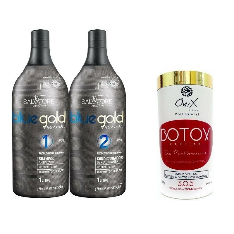 Kit Lissage Au Tanin Bleu Gold + Btx Onix Liss