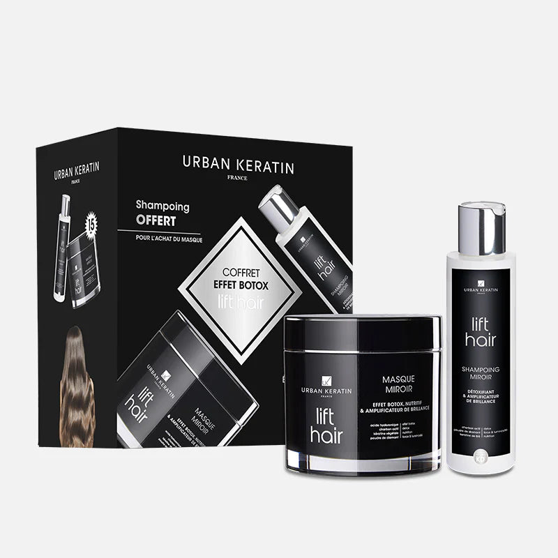 Coffret Effet Btx Lift Hair – Masque Miroir Nutritif 200 ml + Shampoing Miroir Détoxifiant 150 ml Offert
