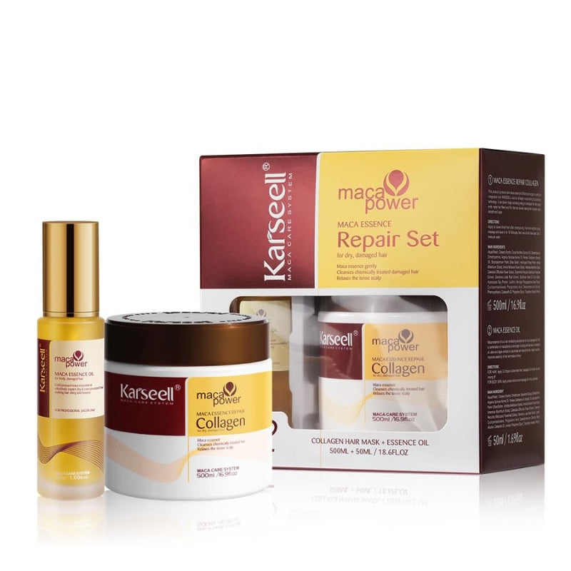 Coffret Karseell Masque Au Collagène 500ml + Huile d'Argan 50ml