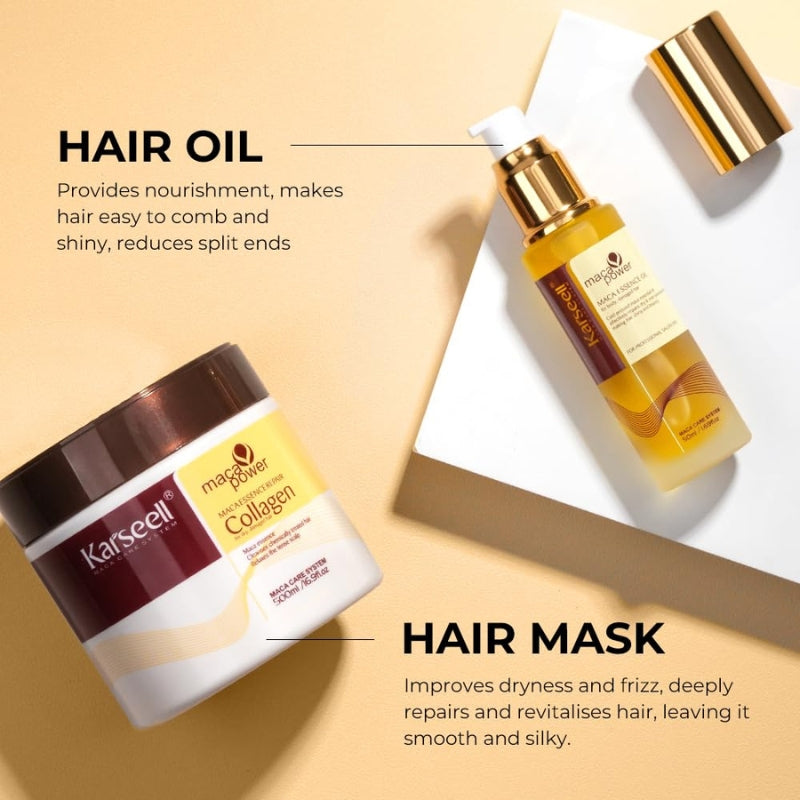 Coffret Karseell Masque Au Collagène 500ml + Huile d'Argan 50ml