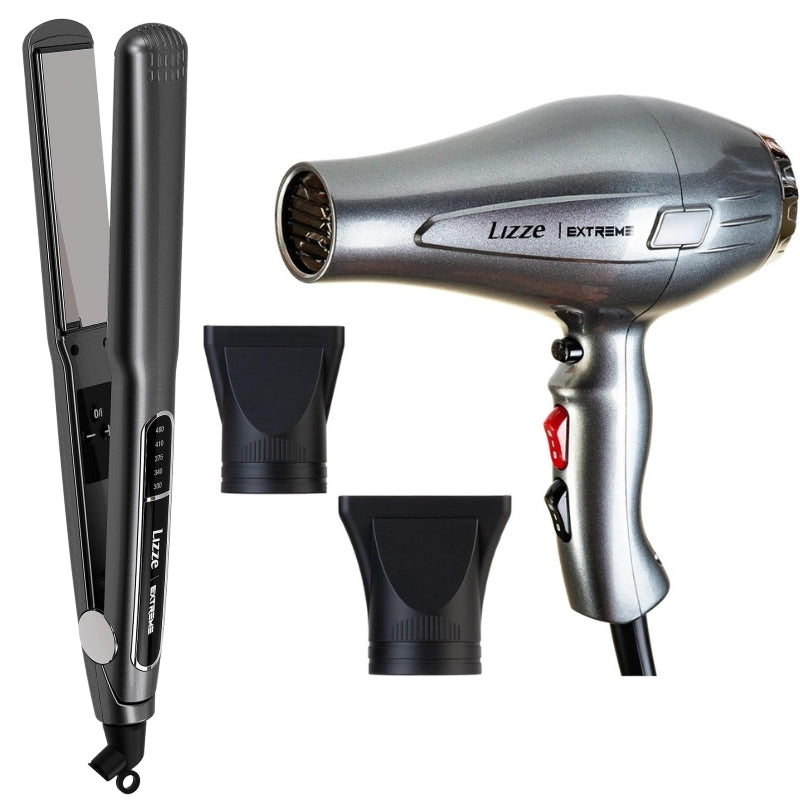 Duo Lizze Extrême: Lisseur 250c + Sèche-Cheveux 2400w