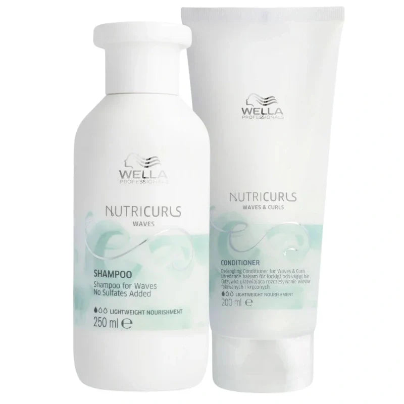 Duo Cheveux Ondulés Nutricurls Wella – Shampooing & Après-Shampooing| Hairéa Lissage