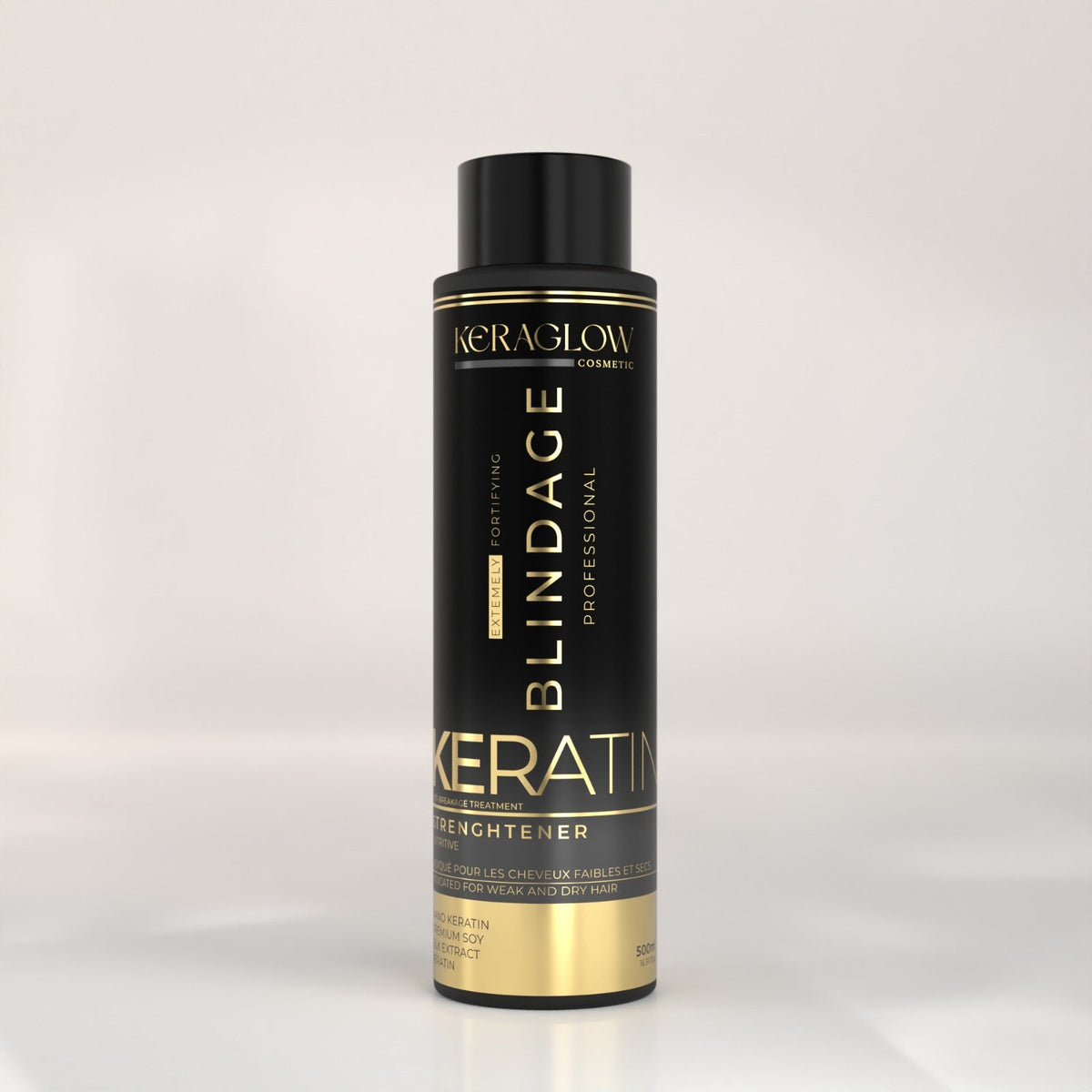 Blindage Kératine -soin reconstructeur - cheveux abîmés - kératine, soja et protéines de soie 500ml