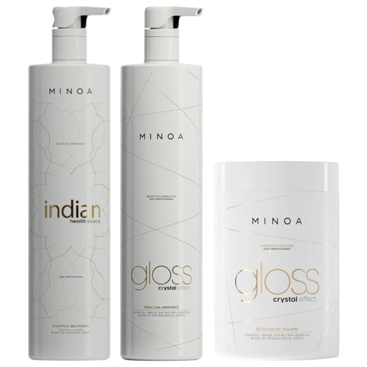 Kit Lissage Brésilien + Btx Capillaire Minoa Gloss Crystal Effect