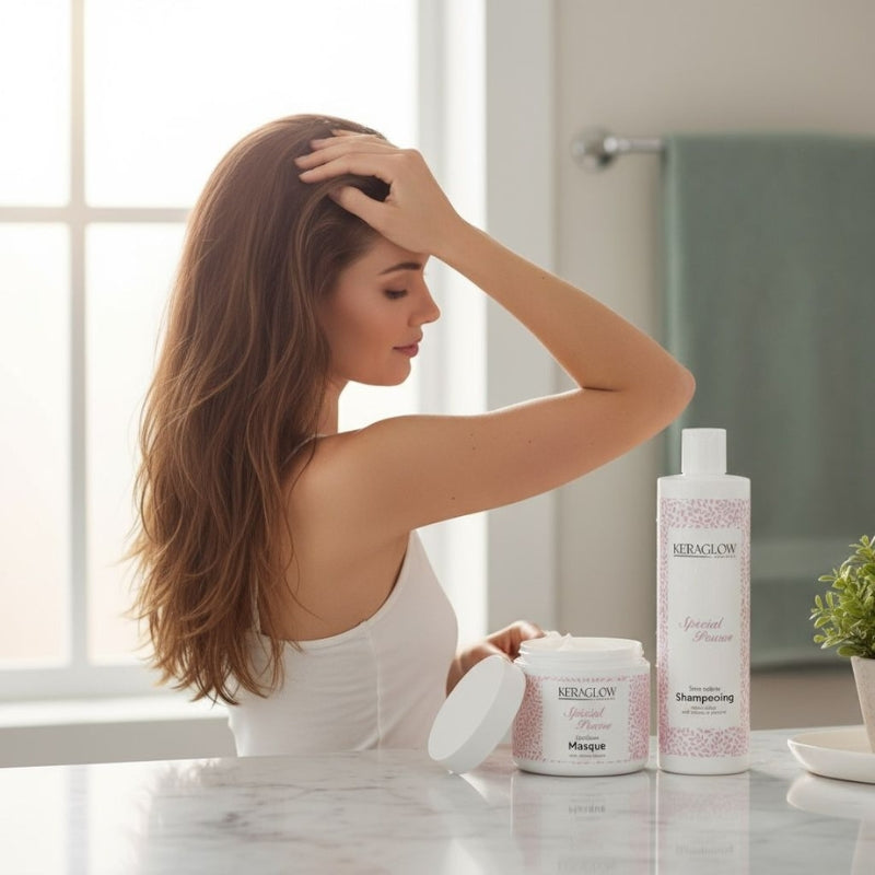 Kit Sans Sulfate KeraGlow Spécial Pousse