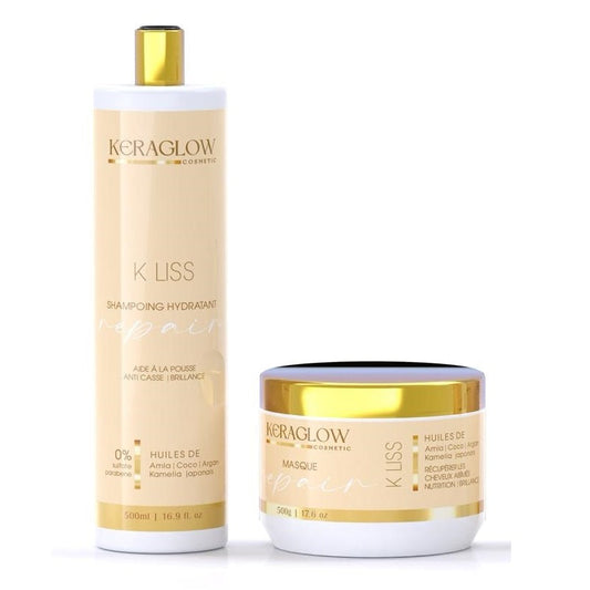 Kit Sans Sulfate Kera Glow Repair Shampoing Masque (Avec ou Sans) Sérum