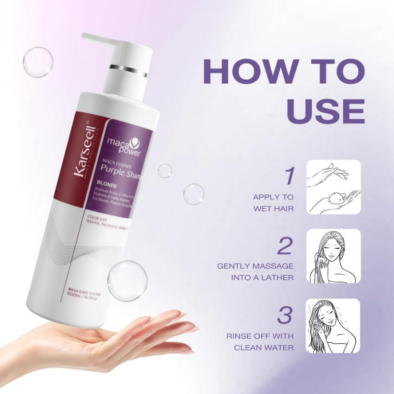 Shampoing Violet Maca Power Karseell 500ml