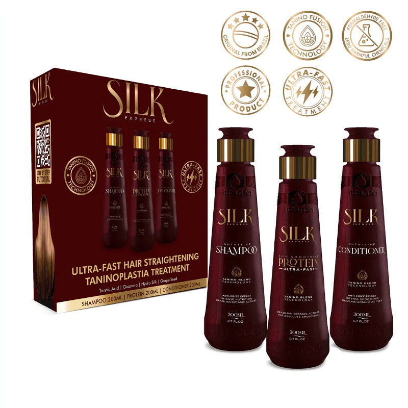 Lissage Brésilien Vitta Gold Silk Express Coffret 3x200ml