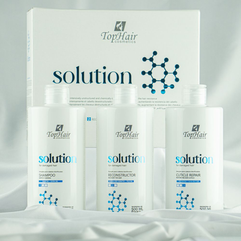 Kit Solution TopHair Cosmetics - Réparation Intensive 3 Étapes (3x500ml)