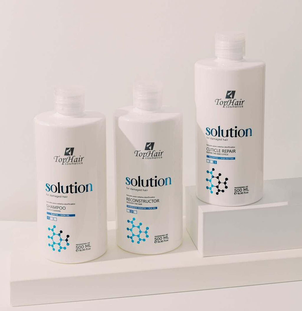 Kit Solution TopHair Cosmetics - Réparation Intensive 3 Étapes (3x500ml)