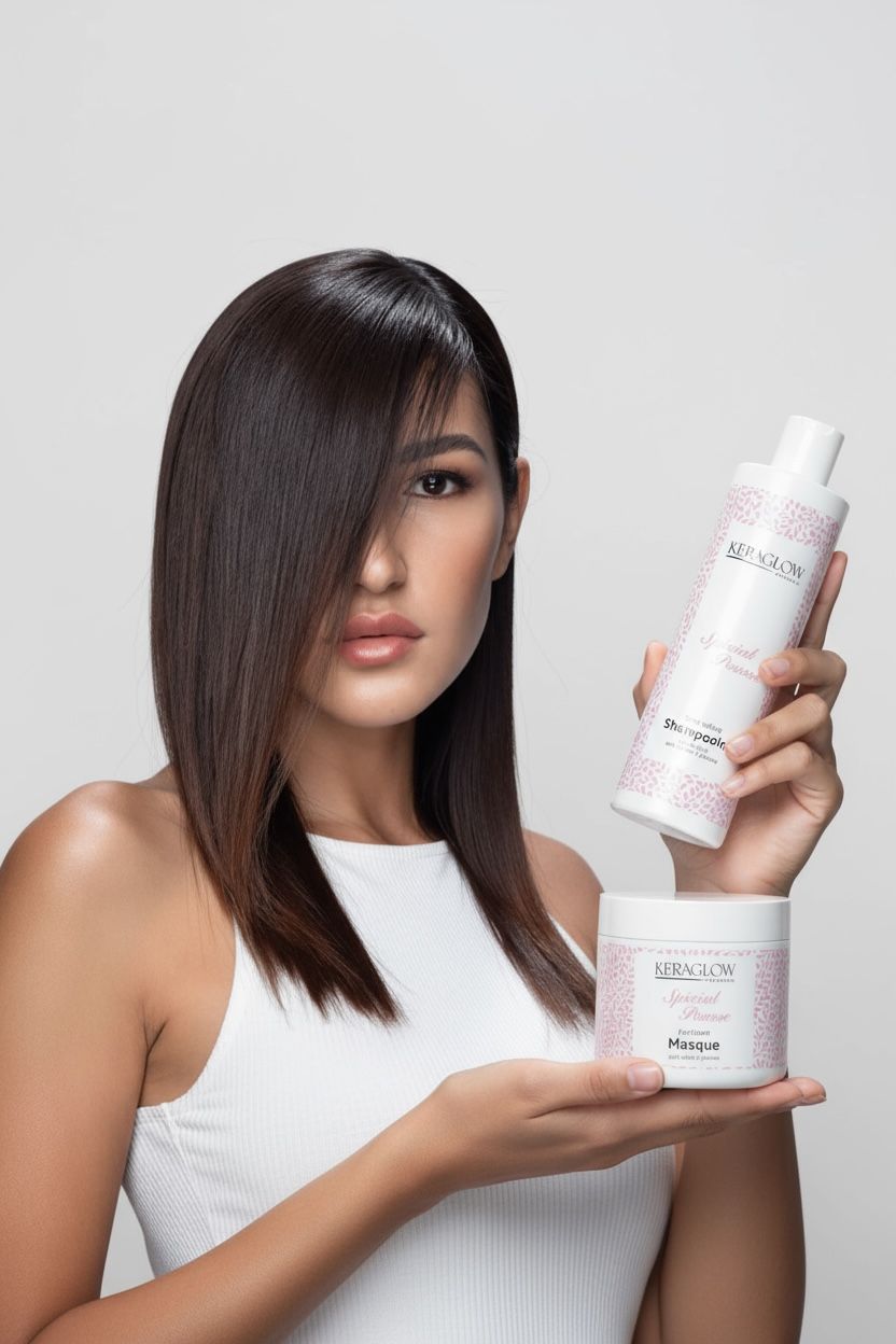 Lots de 12 KERAGLOW Shampoing, Masque Spécial Pousse – & Huile Anti-Chute Énergisants sans Sulfate