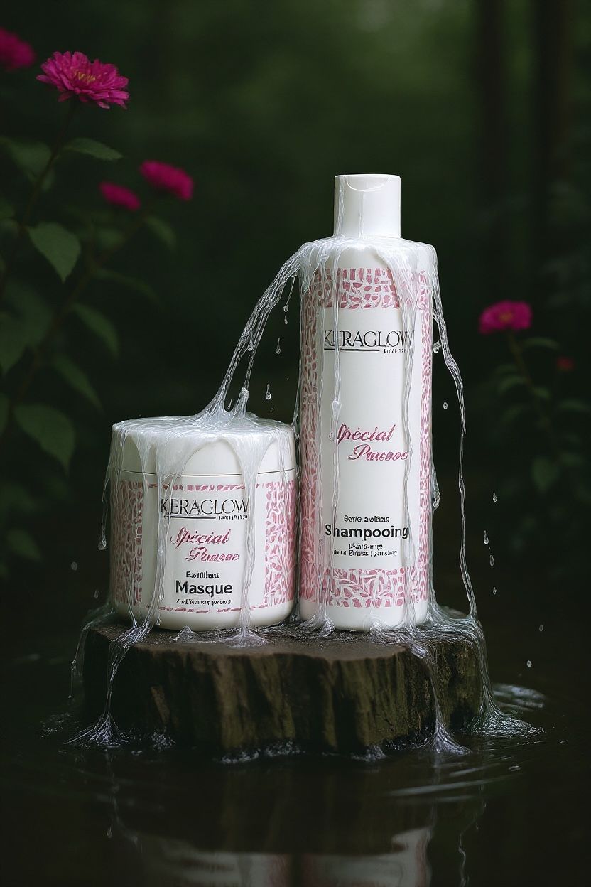 Lots de 12 KERAGLOW Shampoing, Masque Spécial Pousse – & Huile Anti-Chute Énergisants sans Sulfate