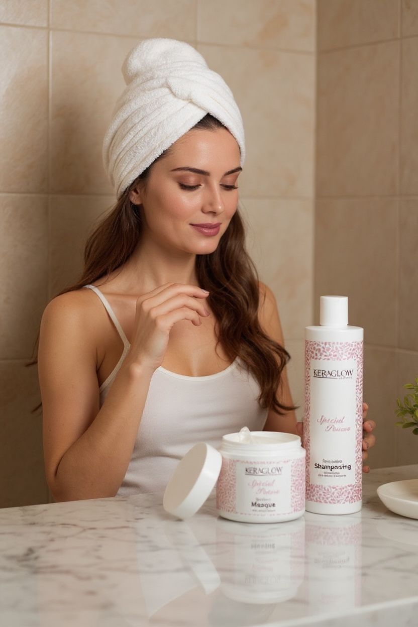 Lots de 12 KERAGLOW Shampoing, Masque Spécial Pousse – & Huile Anti-Chute Énergisants sans Sulfate