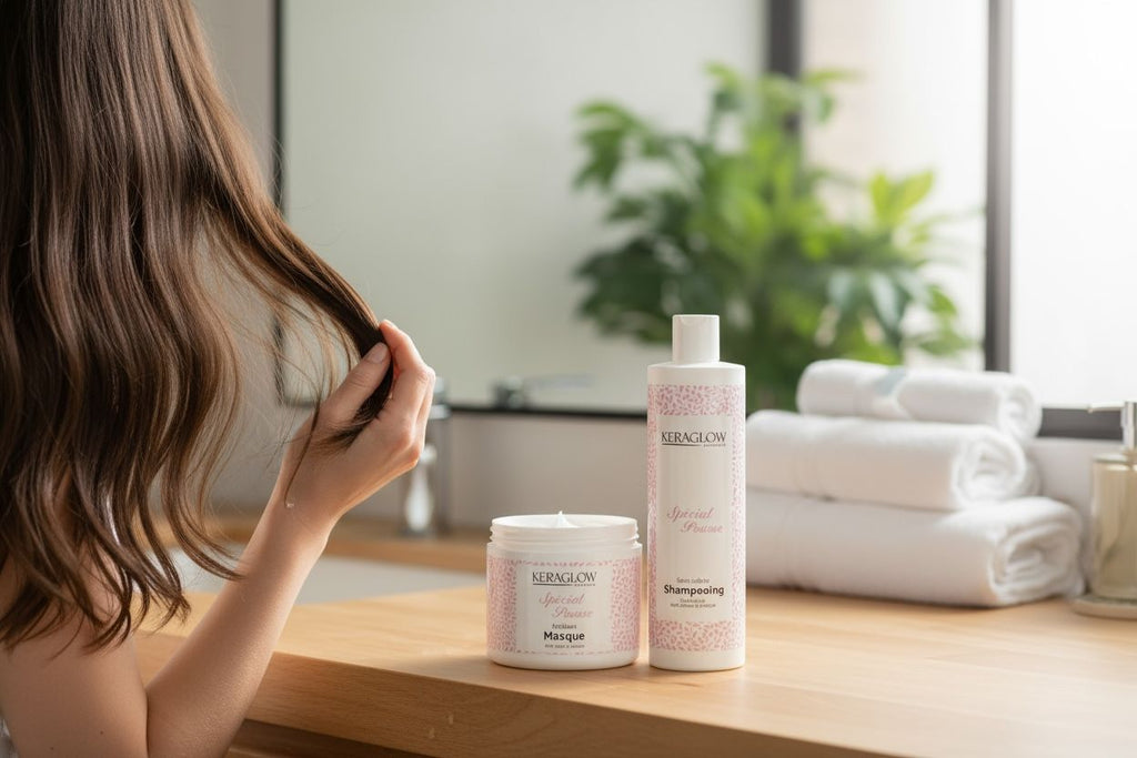 Lots de 12 KERAGLOW Shampoing, Masque Spécial Pousse – & Huile Anti-Chute Énergisants sans Sulfate