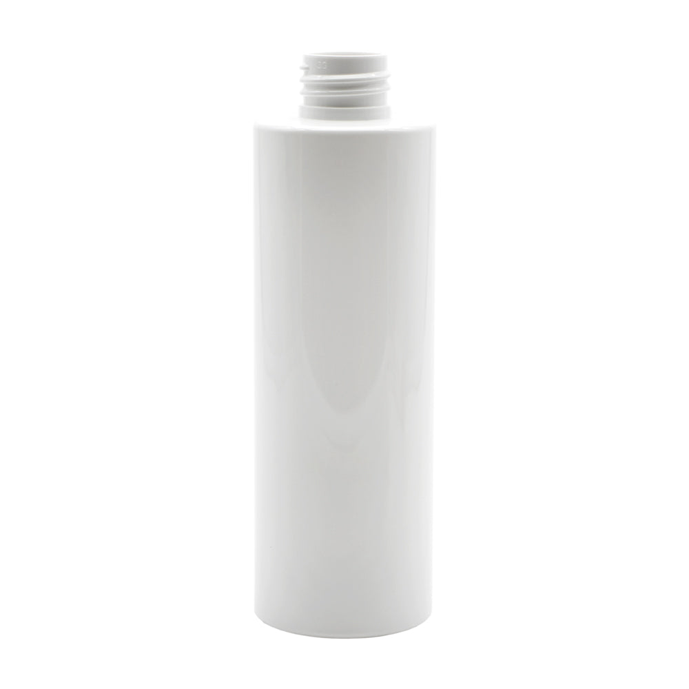 Bouteille cosmetique, 24/410, 200 ml, fileté, blanc, tubular, PET