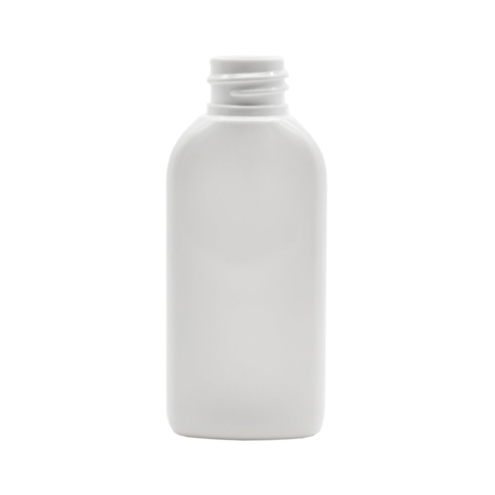 Bouteille vide, 50ml, PET, 20/410, Fileté, Blanc avec bouchons