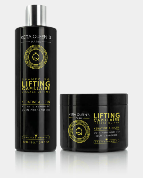 Duo Lifting Kératine & Ricin – Shampoing + Soin 500 ml| Anti-Chute & Repousse
