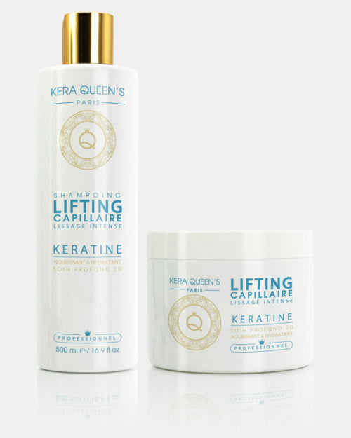 Duo Lifting Kératine – Shampoing & Soin Sans Sulfate 500 ml| Hydratation Intense & Cheveux Éclatants