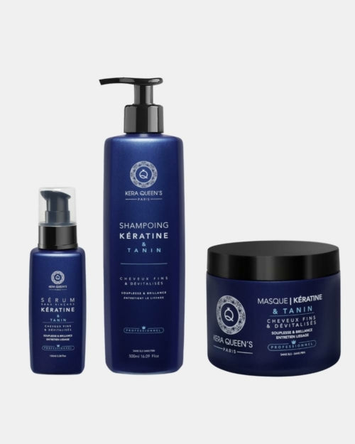 Lots de 6 Gamme complet entretien cheveux Kératine & Tanin sans sulfate