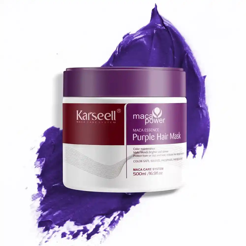 Masque Violet Karseell – Neutralisant Jaune & Cuivré pour Cheveux Blonds, Gris & Argentés