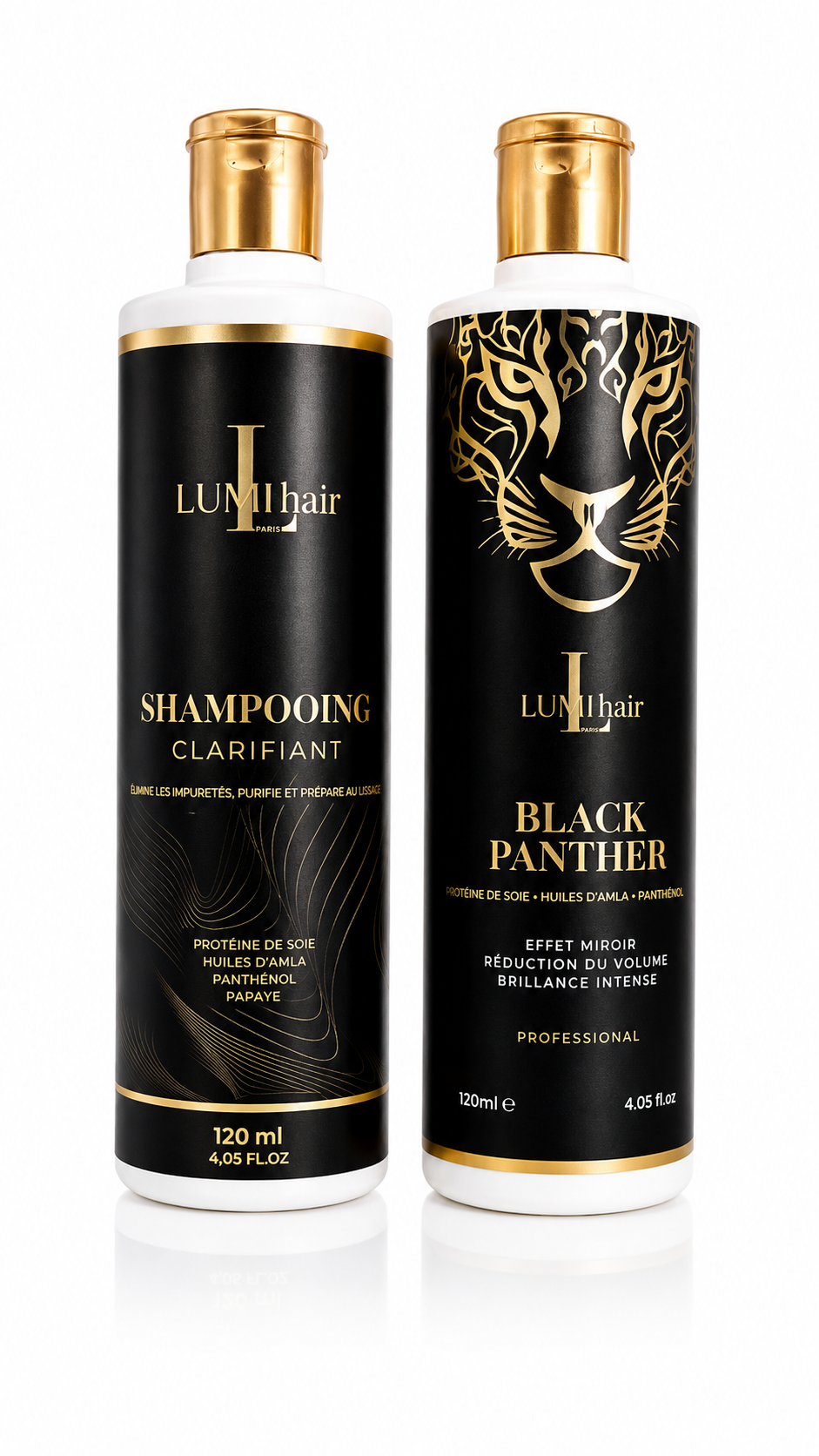 Lissage Brésilien & Indien LUMI hair Paris – Protéine de Soie & Huile d'Amla| Kit Black Panther + Shampooing