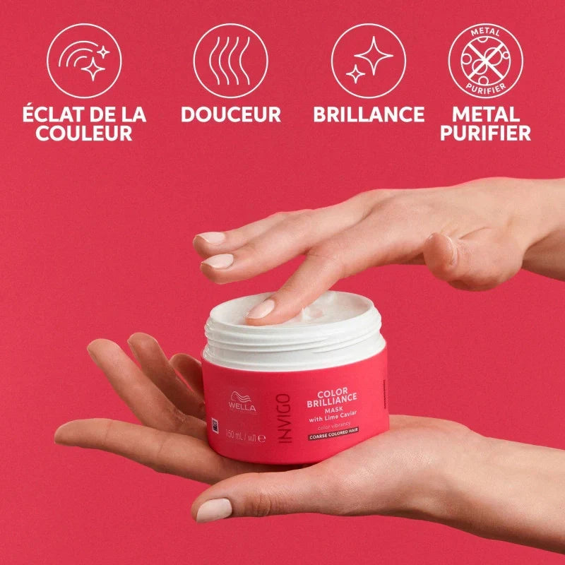 Masque Invigo Color Brilliance Wella – Cheveux Épais Colorés| Hairéa Lissage