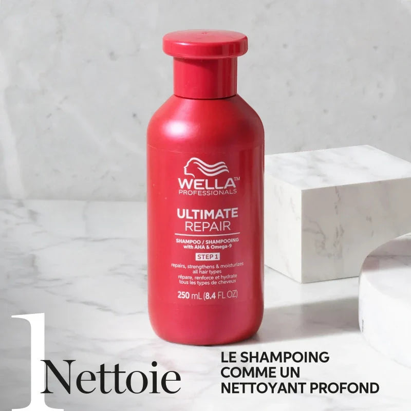 Shampooing Ultimate Repair Wella – Réparation Intense Cheveux Abîmés| Hairéa Lissage
