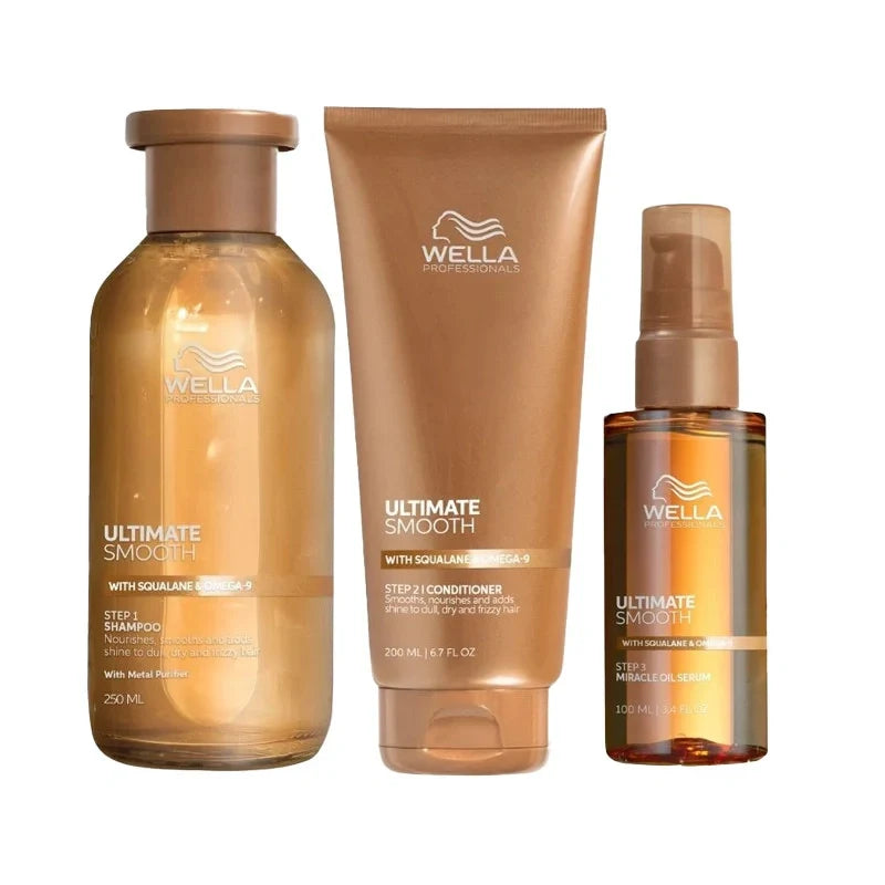 Trio Anti-Frisottis Cheveux Normaux Ultimate Smooth Wella – Routine Complète| Hairéa Lissage